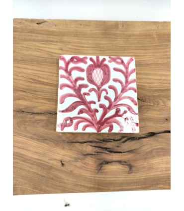 Andalusian Tile - Nazari Zellige Mosaic - 10 x 10cm - Handmade - Fajalauza Garnet Model