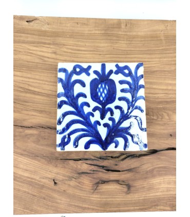 Azulejo Andaluso - Zellige Mosaico Nazari - 10 x 10cm - Artigianale - Modello Fajalauza Blu
