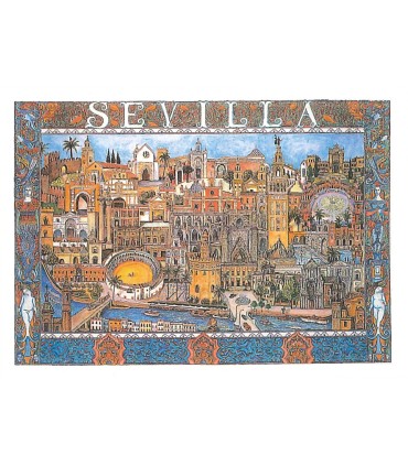 POSTER - Cidade de Sevilha - Praça de Espanha - Giralda