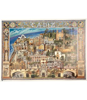 POSTER - Stadt Cadiz - Hafen - Kathedrale - Mauer