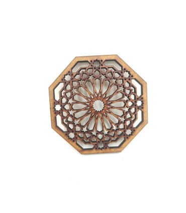 Andalusian Coasters in Wood - Geometric Openwork Design - Artisan Laser Cut - Ankabut Model