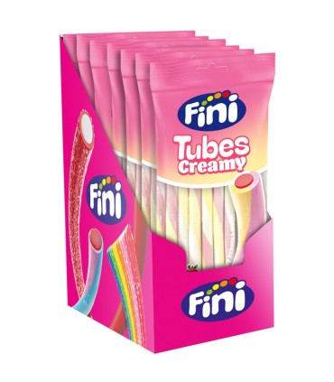 Tubes Creamy Fresa, Plátano y Nata – Chuche Halal con Gelatina Vegetal –  Unidad (80 g)