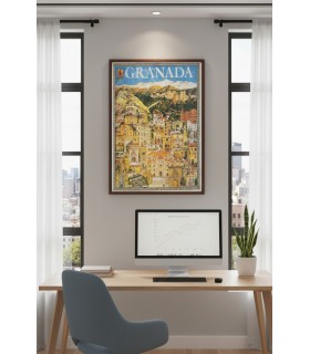 POSTER Granada Ciudad y Sierra Nevada - Albaicín Alhambra