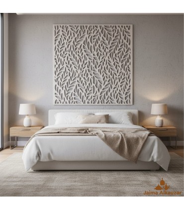 Treillis en bois blanc - Design d'automne - 120 x 120 cm