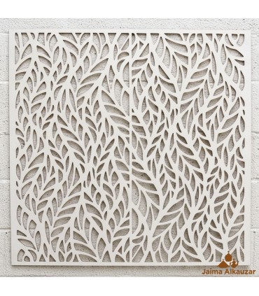 Weißes Holzgitter - Herbstdesign - 120 x 120 cm