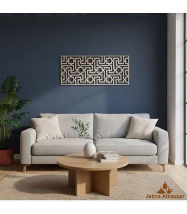 Kopfteil aus Holz - Celosia Andalusi - Maurische Geometrie - Knochenweiß - MATAAHA Design