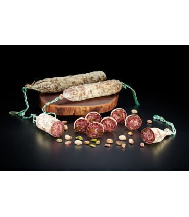 Salchichón de Ternera con Pistacho  - Tripa Halal – Calidad Premium - 250 g +/- Sabor Nazarí