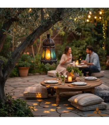 Laterne Kerze achteckiger Leuchtturm - verschiedene Farben - Neuheit