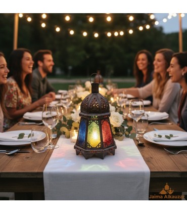 Laterne Kerze achteckiger Leuchtturm - verschiedene Farben - Neuheit