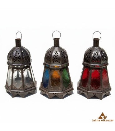 Lanterna de vela farol octogonal - várias cores - novidade