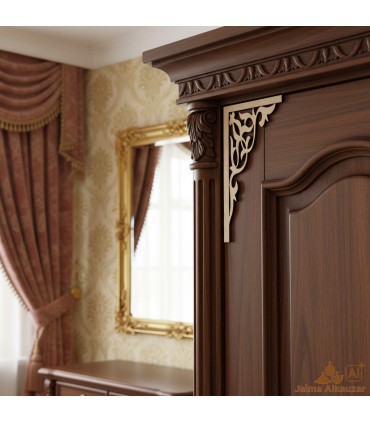 Decorative Wooden Corner Furniture Doors Wardrobes - Baroque Model 3