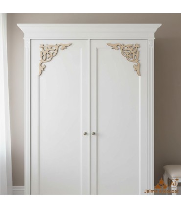 Laminated Wood Corner - Baroque Lattice - 12 x 12cm - Baroque Design 1