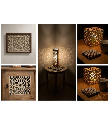 Treillis Décoratif Découpé Laser - Modèle Wahda - 25 x 18 cm