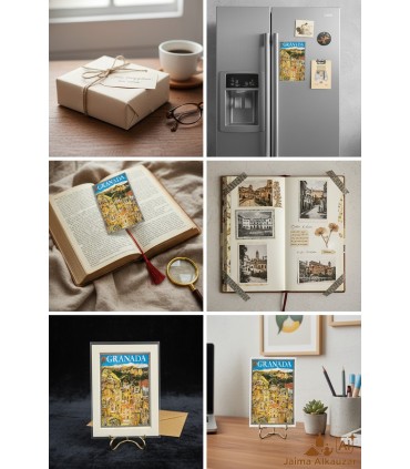 POSTKARTE - Granada und Sierra Nevada Landschaft Alhambra