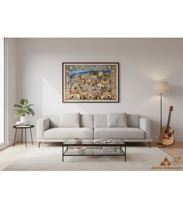 POSTER - Cidade de Cádiz - Porto - Catedral - Muralha