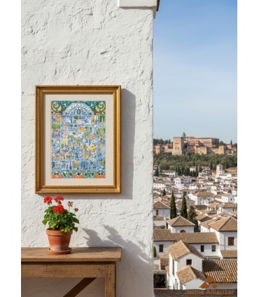 Poster of Albaycin in Granada - San Nicolas Viewpoint - Albaicín Souvenir