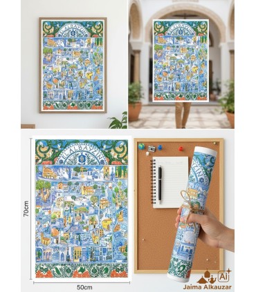 Poster Albaycin von Granada - Aussichtspunkt San Nicolas - Souvenir Albaicín