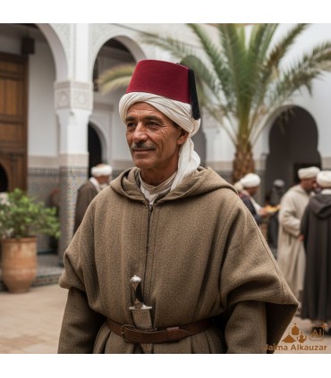 Red Arab Hat with Fringes - Moroccan Hat - Moro Hat - Online