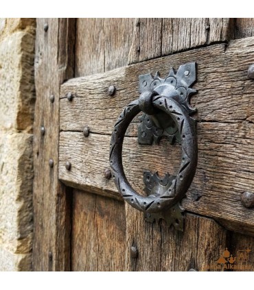 Door Knocker Handle Rustic Ironwork Moroccan Artisan Forge - Old Vintage Style Handle nº4