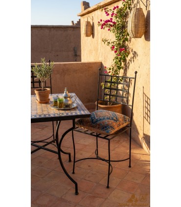 Chaise Artisanale Marocaine en Fer Forgé - Structure Rigide