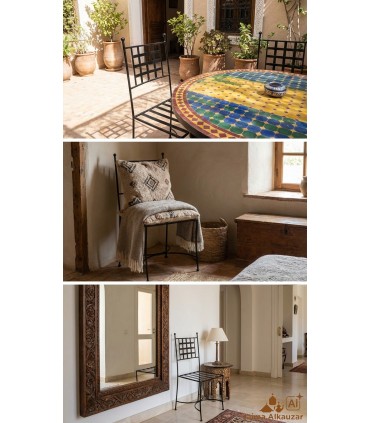 Chaise Artisanale Marocaine en Fer Forgé - Structure Rigide