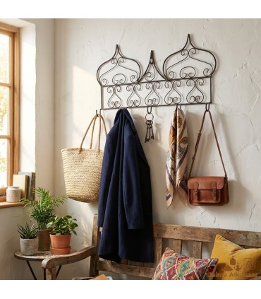 Wrought iron coat rack or hanger - 5 arms - Moroccan Arabic - RAFUF Model