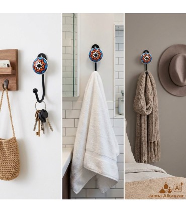 Porte Manteaux en Forge et Céramique - Design Arabe - Modèle Afrique