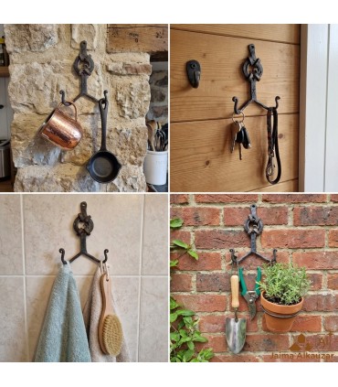 En fer forgé à la main double cintre - conception arabe - qualité Deluxe - 14 cm