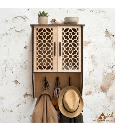 Kleiderschrank + Garderobe - 100% Holz - Jaima Model