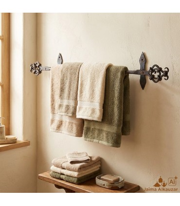 Porta asciugamani in ferro battuto - qualità Deluxe - 3 modelli - 84 cm