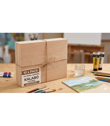 Pacote 10 Painéis de Madeira Kalabó A4 - Placas para Artesanato e Pintura