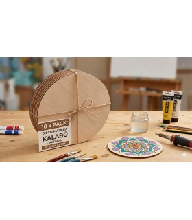 Paquet 10 Disques en Bois Kalabó 10cm - Cercles pour Loisirs Créatifs