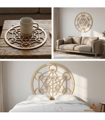 Cuadro Decorativo Celosía Árabe Madera - Decoración Oriental - Corte Láser - Modelo Megatron