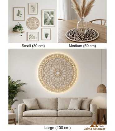 Dekoratives Arabisches Gitterbild aus Holz - Orientalische Dekoration - Laserschnitt - Modell Dawar