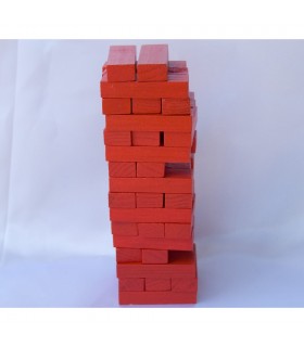 Puzzle Madera Torre Roja - Ingenio - Jenga - Rompecabezas -15 cm