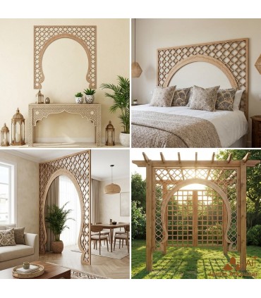 Celosia-Holz, lasergeschnittenes andalusisches andalusisches Design, Modell Bab Alcazar