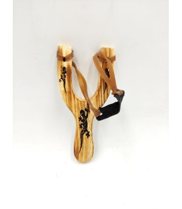 Tirachinas infantil de madera natural 18 × 8 cm – juguete clásico - Modelo Nebla