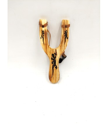 Tirachinas infantil de madera natural 18 × 8 cm – juguete clásico - Modelo Nebla