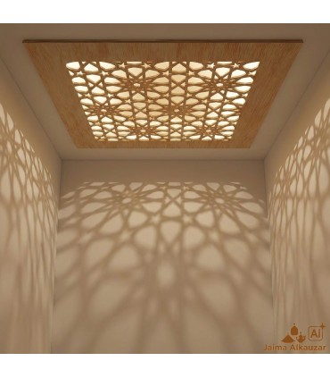 Cadre Miroir Décoratif Cadre Treillis Arabe Bois - Décoration Orientale - Découpe Laser - Modèle Alimuna 1 - 60 x 60 cm