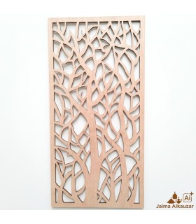 Quadro decorativo reticolo arabo in legno - Decorazione astratta - Taglio laser - Modello Shita - 60 x 30 cm