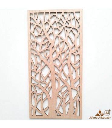 Imagem Decorativa de Treliça Árabe de Madeira - Decoração Abstrata - Corte a Laser - Modelo Shita - 60 x 30 cm