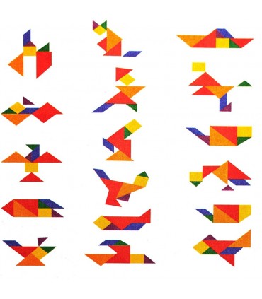 Eastern Tangram Hexagonal - Creating Figures - Puzzle - Ingenio