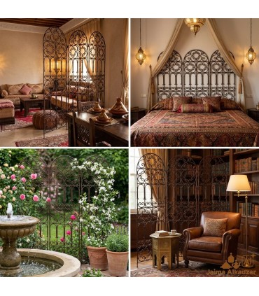 Wrought Iron Screen 3 Leaves - 3 Sizes - 2 Models - Arabic Design Online