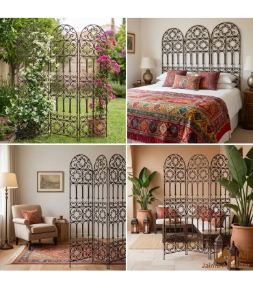 Wrought Iron Screen 3 Leaves - 3 Sizes - 2 Models - Arabic Design Online