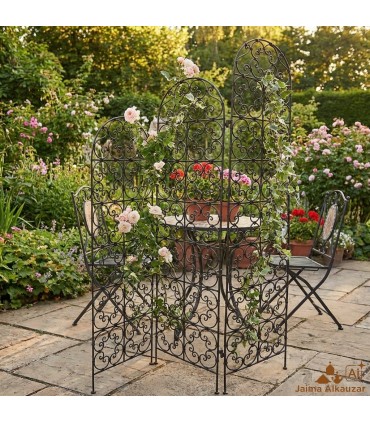 Openwork Wrought Iron Screen - Stepped Model - Arabic Design - 170 cm Public