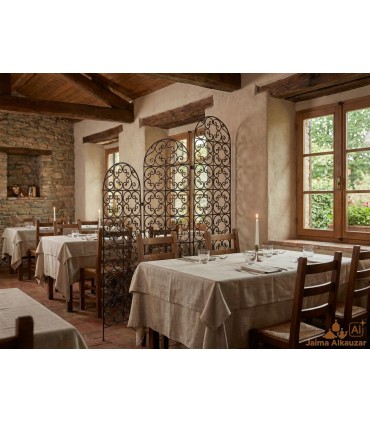 Openwork Wrought Iron Screen - Stepped Model - Arabic Design - 170 cm Public