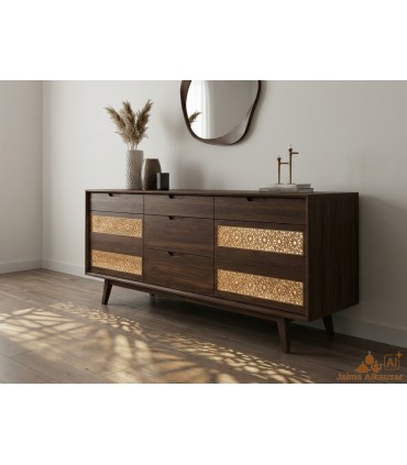 Décrochage de treillis arabe - bois coupé par le Laser - modèle 1-9 cm