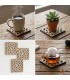 Pacchetto 6 x Sottobicchieri in legno a griglia taglio laser 9cm x 9cm x 1cm di spessore