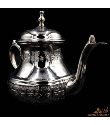 Teapot for Moroccan Moorish Tea Alpaca Embossed Moroccan Crafts - Galida Model
