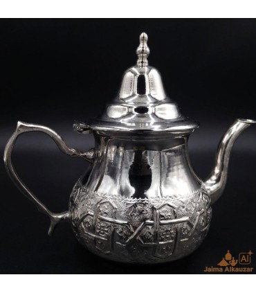 Moruna Alpaca Teapot Embossed Moroccan Crafts - Model Maghreb aadi